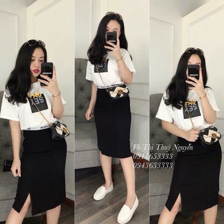 set chân váy umi + áo cotton