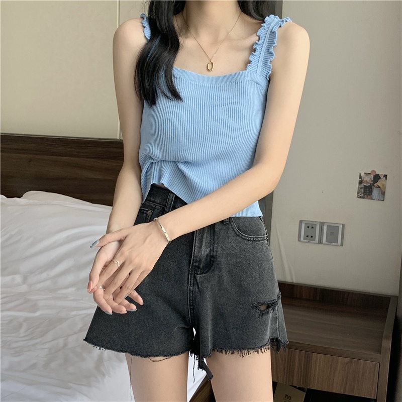 Áo hai dây DUNEA phối ren kiểu dáng quyến rũ cho nữ