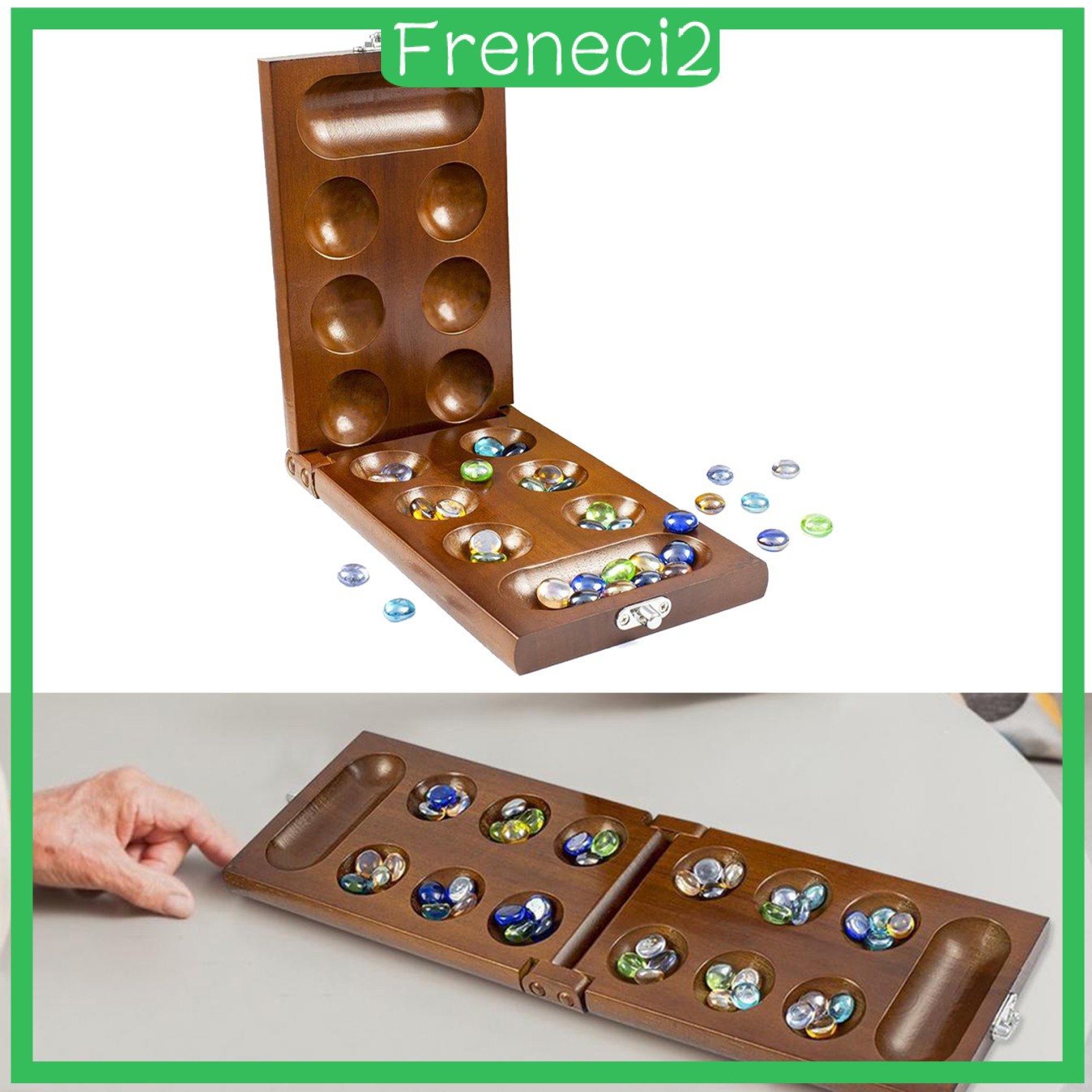 Bộ Trò Chơi Mancala Chiến Lược Bằng Gỗ Cho Trẻ Em Và Người Lớn