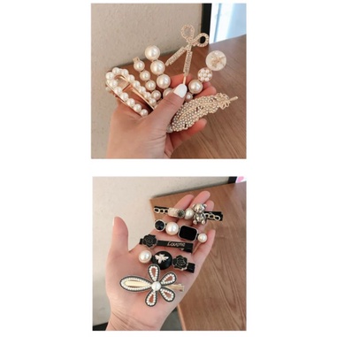 SÉT 5 kẹp tóc đá nữ phong cách Hàn Quốc