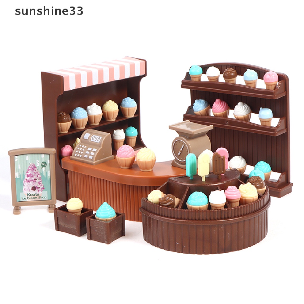 Bộ Phụ Kiện Trang Trí Nhà Búp Bê Hình Kem Ốc Quế Sữa mini Dễ Thương