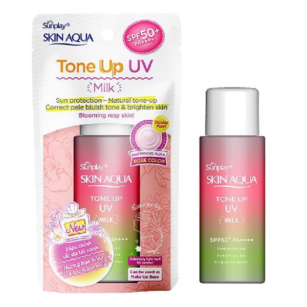 Sữa chống nắng nâng tông Sunplay Skin Aqua Tone Up UV Happiness Aura (Rose) 50g