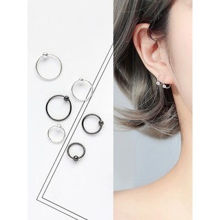 Khuyên tai tròn mảnh basic nhiều size cho cả nam và nữ phong cách Hàn Quốc