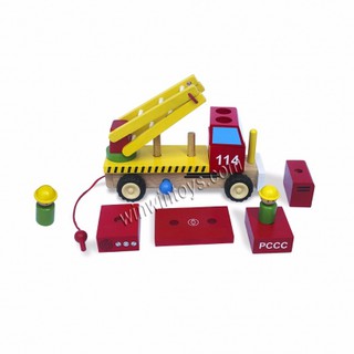 Đồ chơi gỗ Winwintoys 62292 - Xe thang cứu hỏa