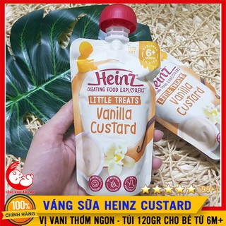 Váng sữa heinz custard úc vị vani thơm ngon cho bé từ 6m+, váng sữa dinh dưỡng dạng túi 120gr
