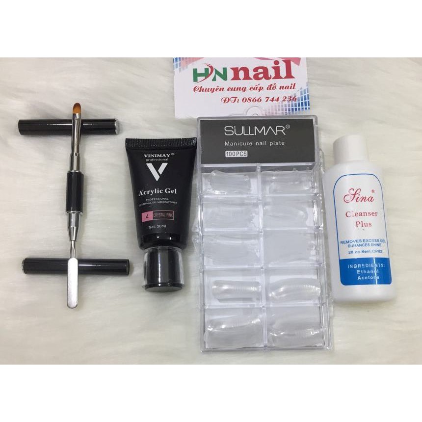 Combo 10 chiếc kìm ngọc (bộ gel gôm hồng chăm sóc móng (gel gôm hồng, hộp móng, cọ và nước lau gel)