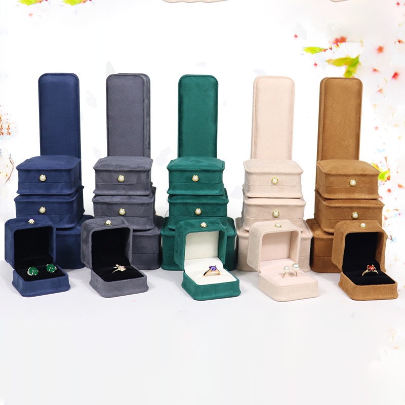 Hộp Đựng Trang Sức Bằng Flannel Cao Cấp Sáng Tạo Nhẫn hộp mặt dây chuyền hộp vòng đeo tay hộp vòng cổ hộp