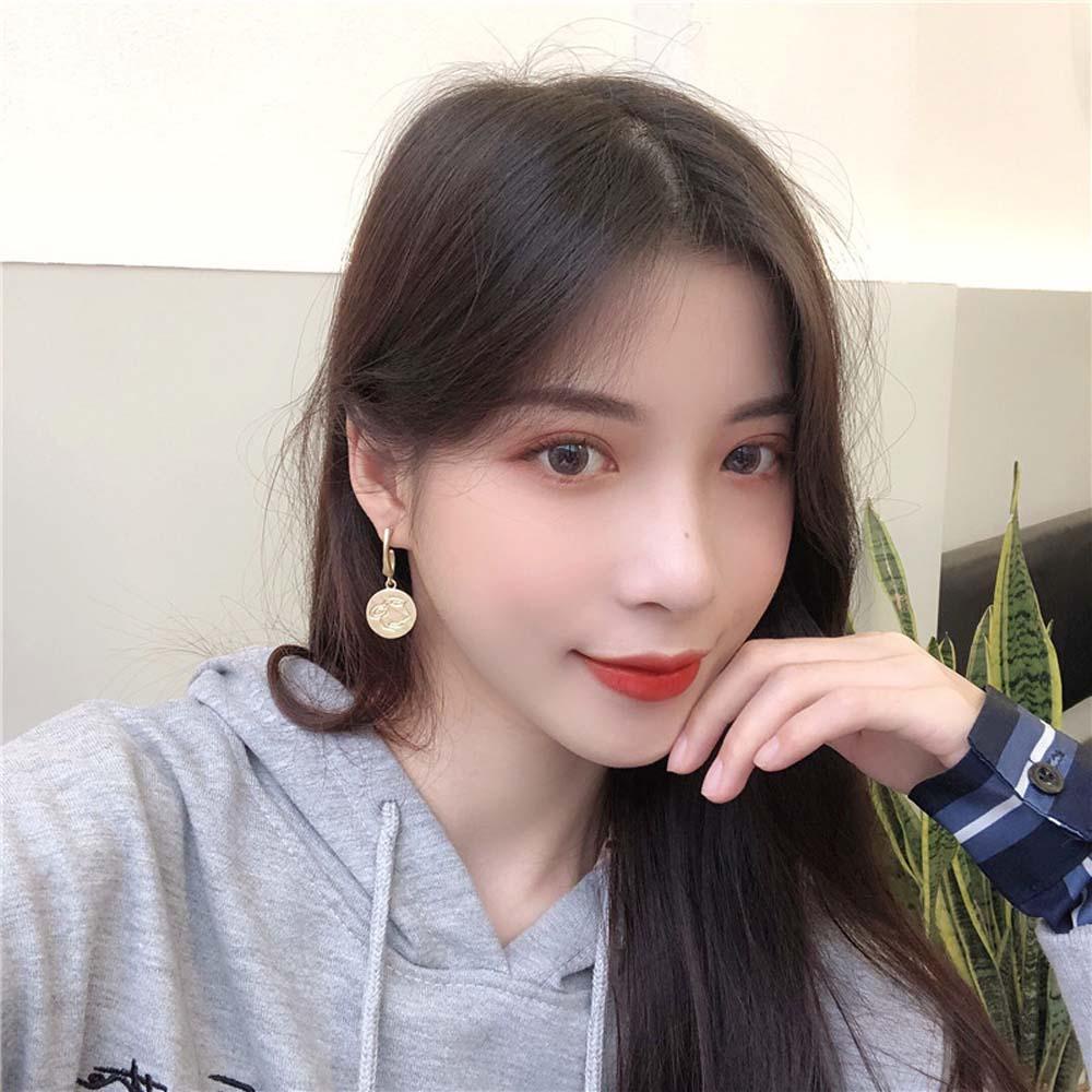 Khuyên Tai Kim Loại Hình Vuông Phong Cách Vintage Cá Tính