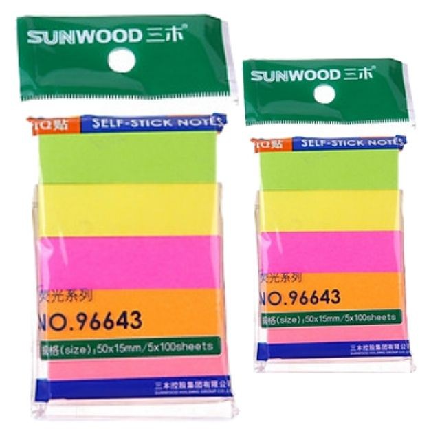 Giấy Nhắc Việc Sunwood 5 Màu(100 tờ/tập) Mã Số 96643