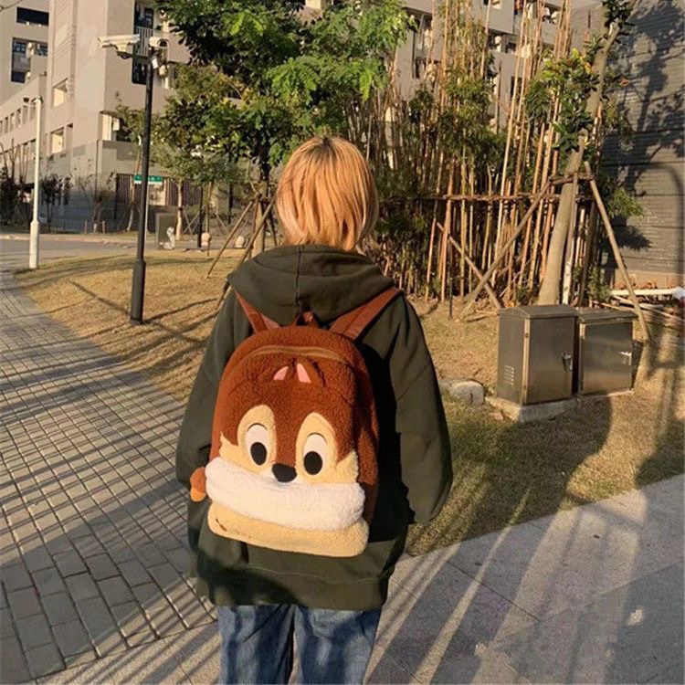 Ba lô đi học cỡ lớn họa tiết Sóc Chip dễ thương thời trang thu đông 2022 hot hit Giaydepvyvy