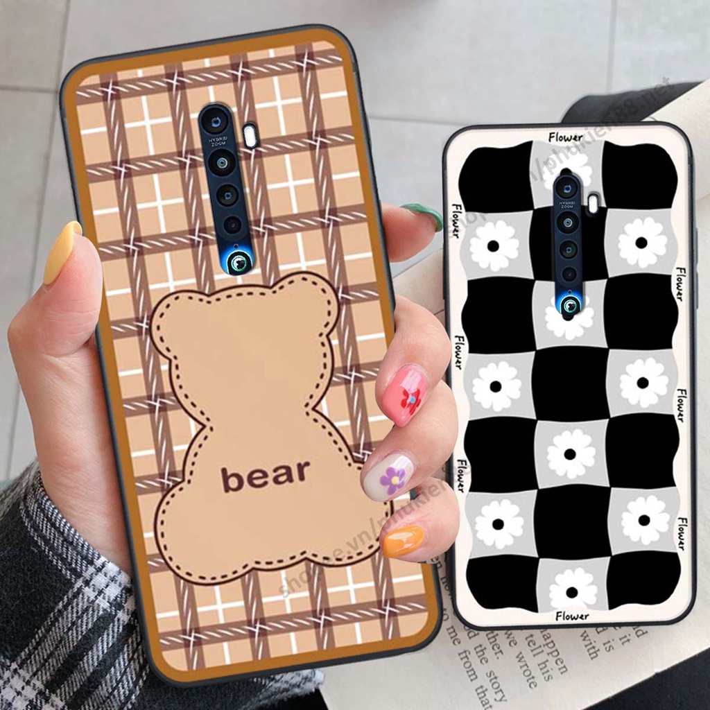 Ốp lưng Oppo Reno 2f / Reno2 F ốp điện thoại LineBear, bé tóc xù, hoa siêu đẹp