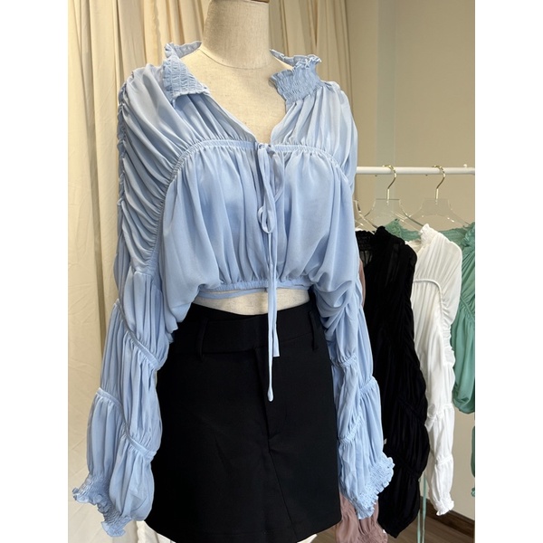 Áo somi voan nhún(k kèm bra lụa)