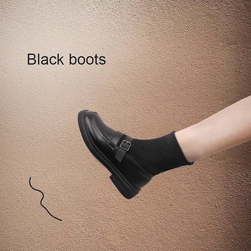 Giày cao cổ tất ngắn khởi động hoang dã mùa xuân năm 2021 mùa thu và mùa đông mới Martin boots nữ phong cách Anh