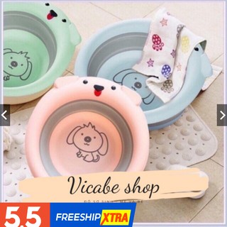 Chậu rửa mặt gấp gọn chậu hình cún siêu cute cho bé Gube