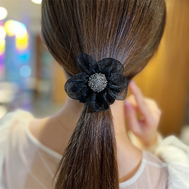 Dây Cột Tóc Đính Ngọc Trai Hoa Hướng Dương Phong Cách Hàn Quốc Cho Nữ