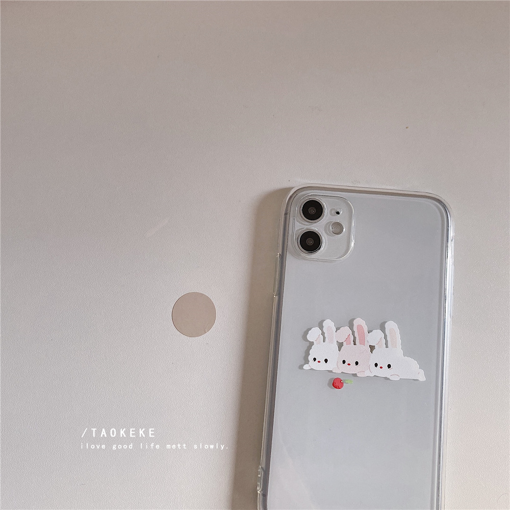 Ốp lưng iphone Ốp Điện Thoại In Hình Ba Thỏ Dễ Thương Cho iphone 14 6 6plus 6s 6s plus 6 7 7plus 8 8plus x xs xs xs max 11 11 pro 11 promax / 12 / 12 / Dinuo case