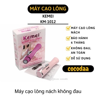 Máy cạo lông nách Kemei-1012 cho nữ sử dụng pin AA an toàn không đau màu hồng 2676