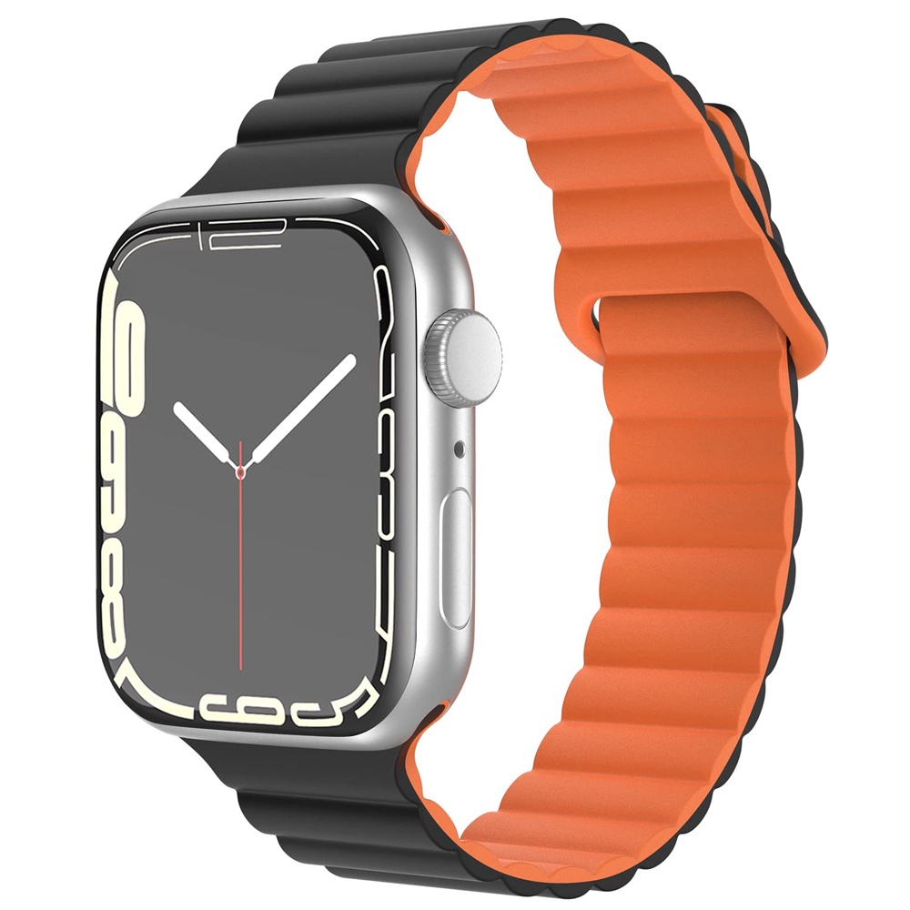 Dây Đeo Silicone Khóa Nam Châm Cho Đồng Hồ Thông Minh Apple Watch ultra 49mm 45mm 44mm 41mm 40Mm