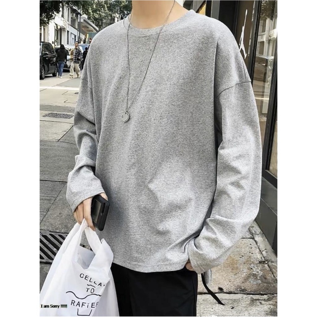 Áo Sweater nam 3 màu đen, xám, trắng (chất cotton)