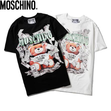 Áo thun cotton in chữ moschino thời trang