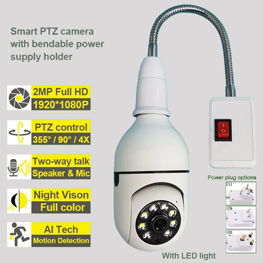 Camera Wifi Không Dây Tại Nhà 1080p HD Toàn Cảnh 360 Độ Kết Nối Wifi Ptz Ip 4x Camera Zoom