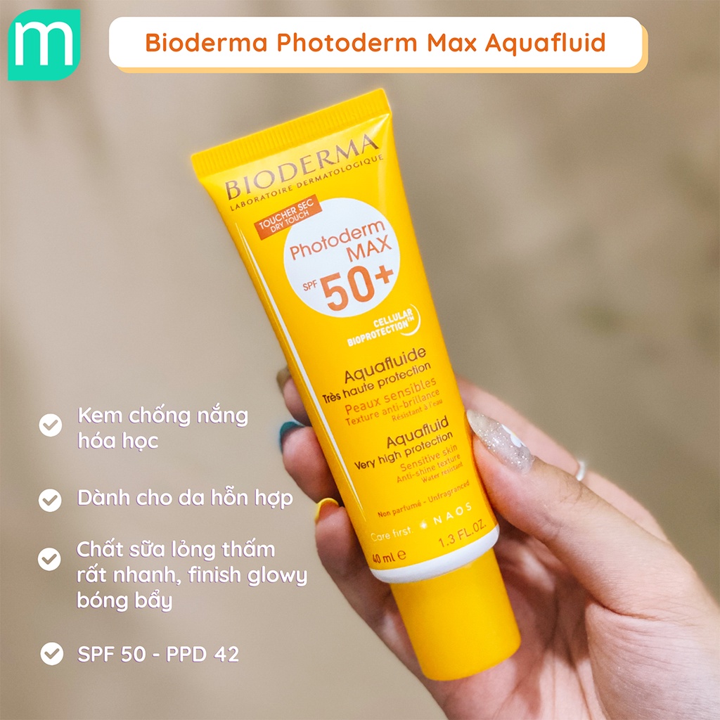 Kem Chống Nắng Bioderma Photoderm Max Aquafluide SPF 50+