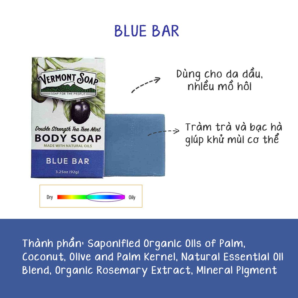 Vermont Soap - Xà Phòng Hữu Cơ Chăm Sóc Da Dầu, Khô và Nhạy Cảm - Organic Bar S.oap | BigBuy360 - bigbuy360.vn