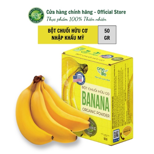 Hộp 50gr Bột Chuối Hữu Cơ  ONELIFE - Nhập Khẩu Mỹ hòa tan nguyên chất, giảm cân, không đườ