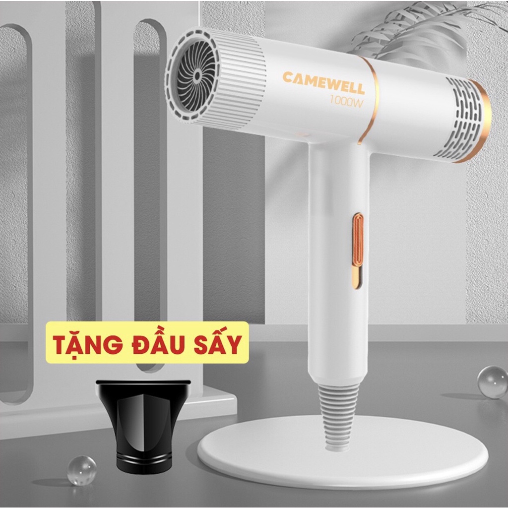 [ BH_12 Tháng] Máy sấy tóc mini CameWell công suất lớn 1000W tạo kiểu tóc chuyên nghiệp bảo vệ tóc