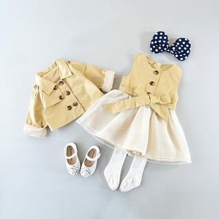 Set váy kèm áo khoác lửng cho bé gái