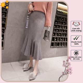 HÀNG NHẬP - CHÂN VÁY LEN ĐUÔI CÁ DÁNG DÀI SIÊU SANG - DL13198