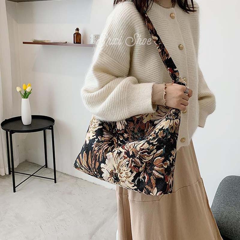 Oeteo Túi Xách Vải Canvas Cỡ Lớn Thời Trang Cho Nữ