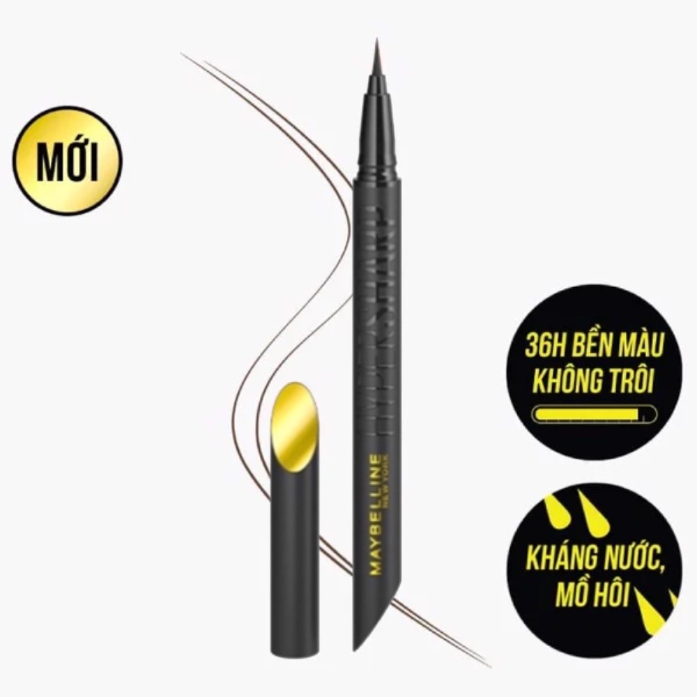 Bút kẻ mắt nước siêu mảnh  sắc nét  không trôi Maybelline HyperSharp Laser Eyeliner Black 0.5g