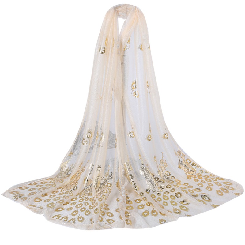 Khăn Choàng Cổ Dài Mềm Mại Thêu Họa Tiết Hoa Và Chim Công Nhiều Màu Sắc Cho Nữ