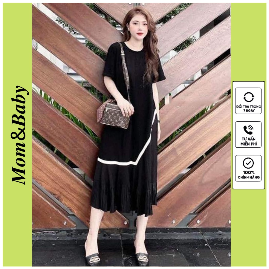 Váy bầu thời trang thiết kế xuông M116 chất Cotton 100% freesize từ 45 đến 70kg
