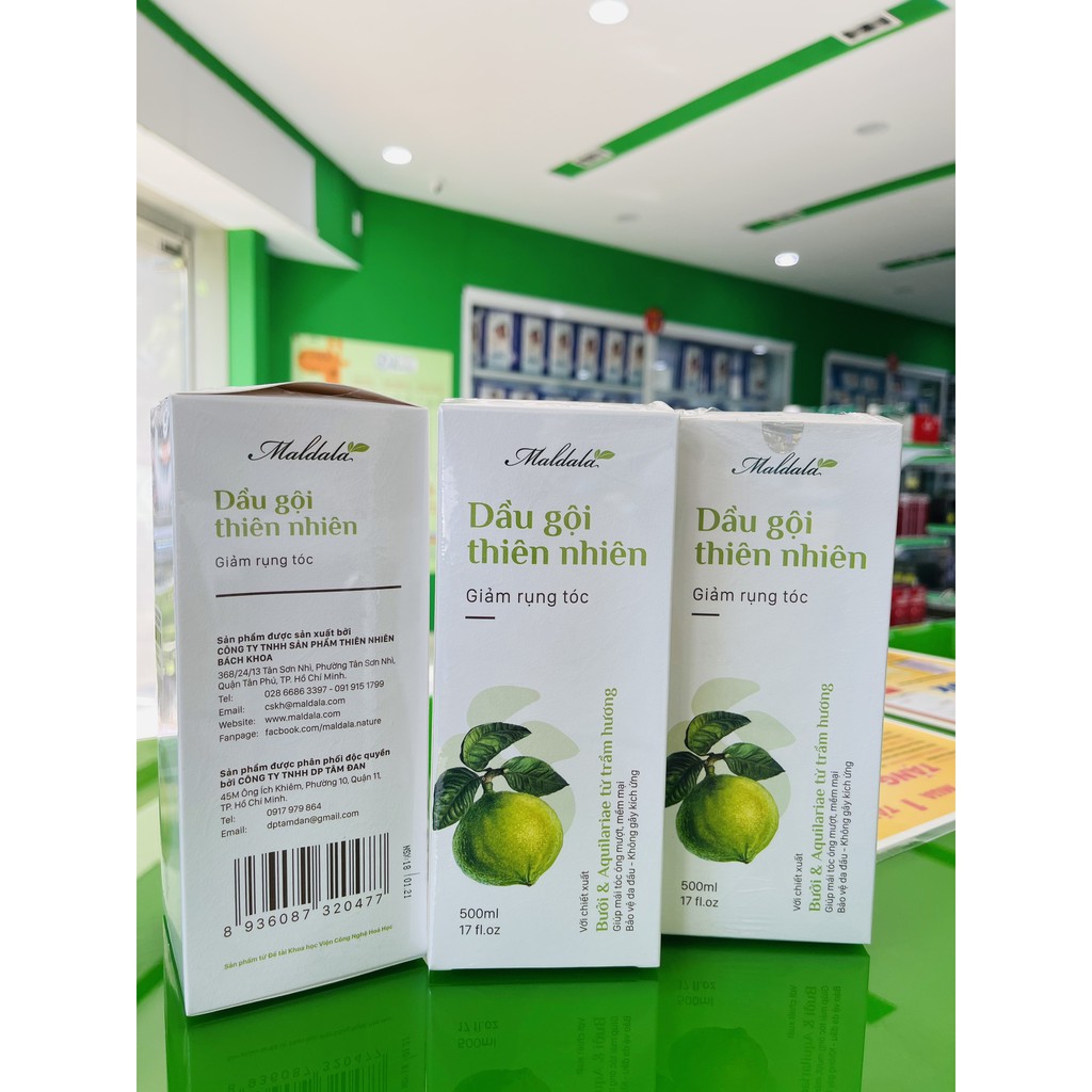 Maldala Dầu gội Thiên nhiên, Kích thích mọc tóc, giảm rụng tóc - Chai 500ML