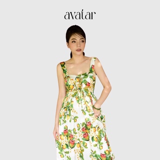 Váy nữ AVATAR SHOP maxi 2 dây lụa hoa