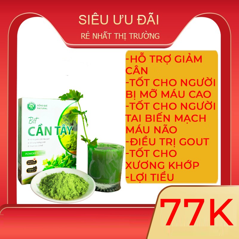 Bột Cần Tây Nguyên Chất 100% - [FREESHIP] - Dalahouse - Giảm Cân Hiệu Quả - Làm Đẹp Da