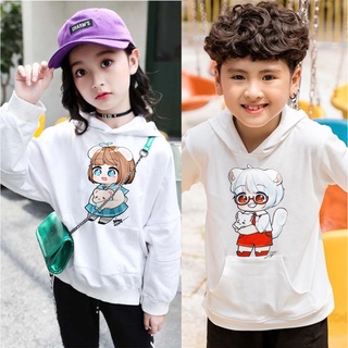 Áo Hoodie Hero team màu trắng cho bé trai bé gái