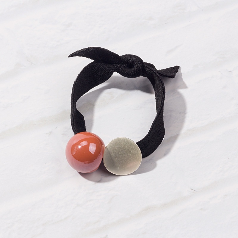 Dây buộc tóc cao su co giãn đính hạt tròn thời trang đơn giản dễ phối đồ