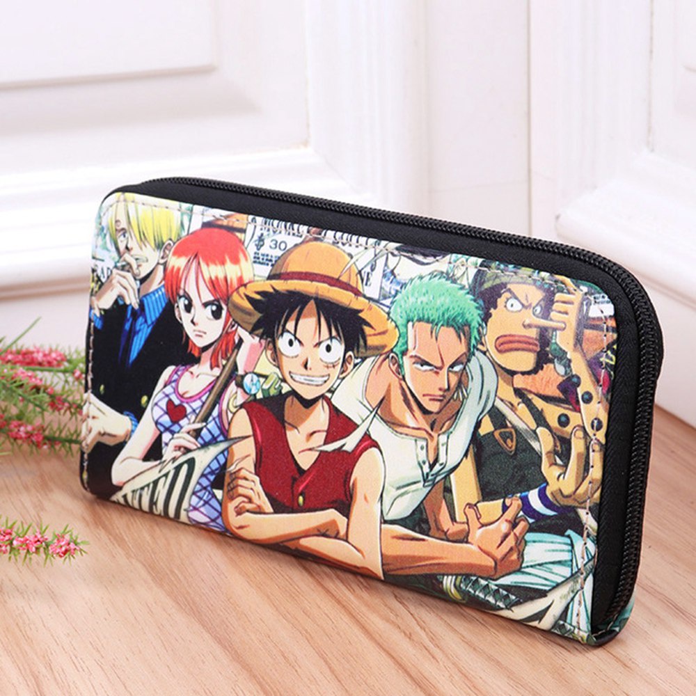 Ví Da PU Dài Cầm Tay In Hoạt Hình One Piece Đựng Điện Thoại Chìa Khóa