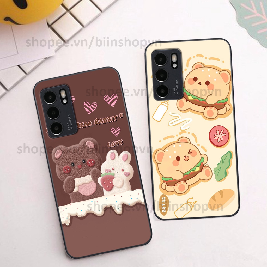Ốp Oppo Reno6 / Reno6 Z 5G / Reno 6 in hình gấu chocolate kẹo ngọt siêu đẹp siêu xinh