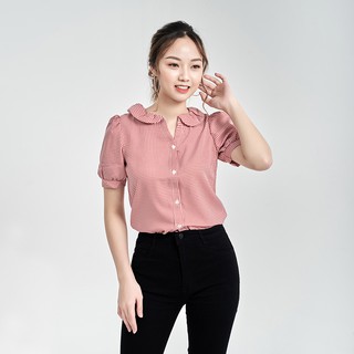 Áo Sơ Mi Cổ Sen Kẻ Caro