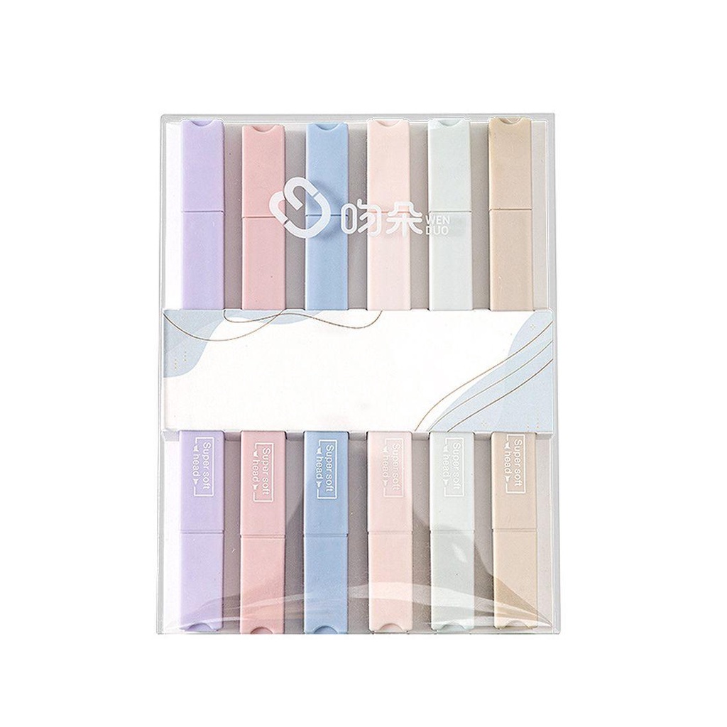 Bộ Bút Dạ Quang Ngòi Mềm Nhanh Khô Dùng Cho Trường Học DIY