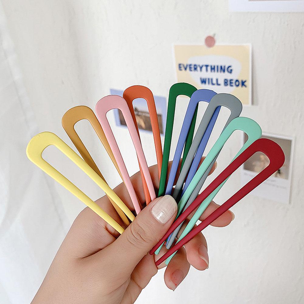 Trâm Cài Tóc Chữ U Nhiều Màu Sắc Thiết Kế Tối Giản Thanh Lịch