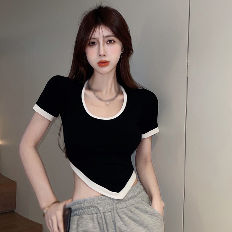 Áo Thun Tay Ngắn Cổ Tròn Nhiều Màu Sắc Phong Cách Hàn Quốc Dành Cho Nữ