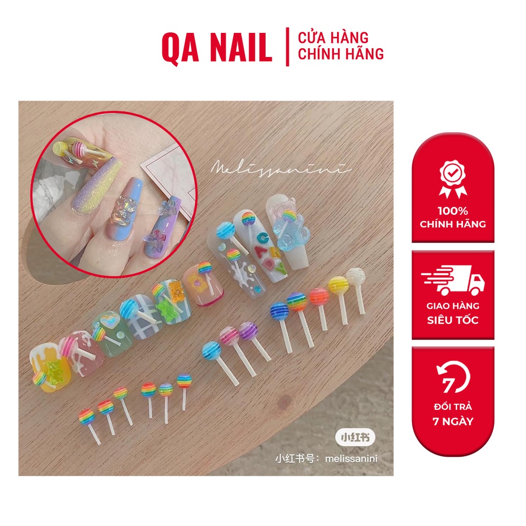 Hũ Charm Kẹo Que Nail Set 15 20 Charm Kẹo Mini Cả Hũ Siêu Yêu