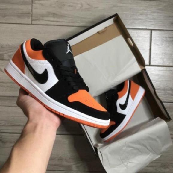 Giày SneakerFREESHIP Jordan 1 thấp cổ màu cam đen full box bill