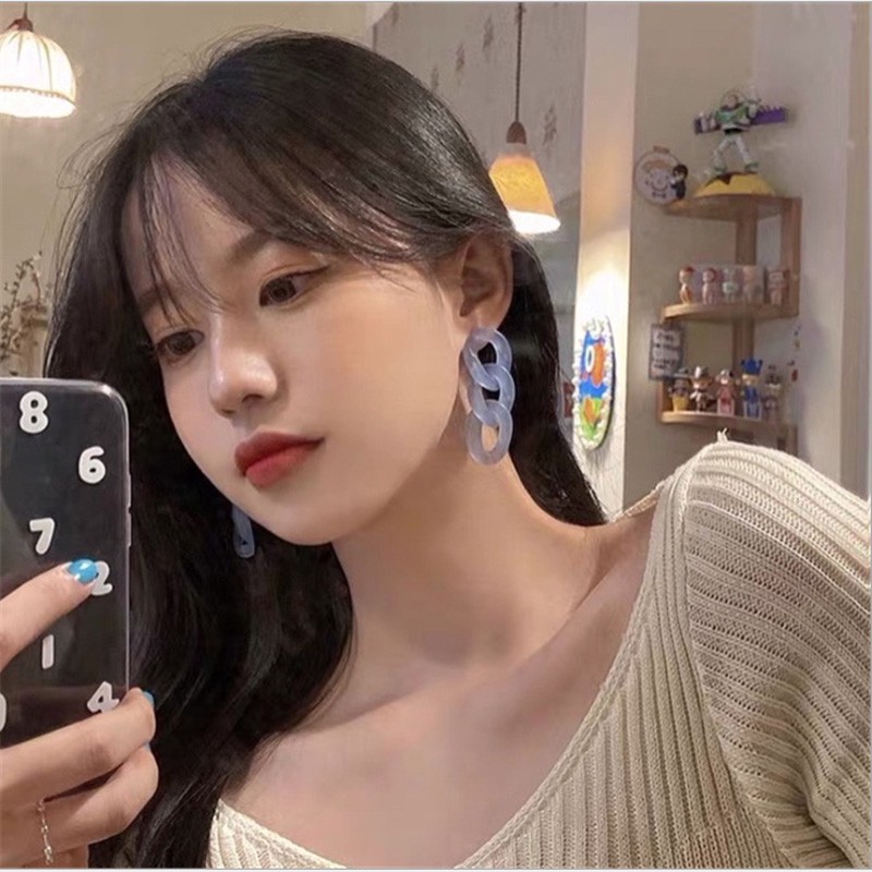 Khuyên tai chuỗi xích phong cách Hàn Quốc C34 (4 màu)