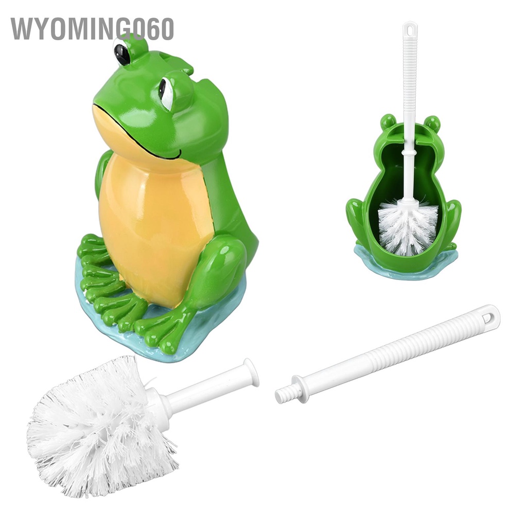 Wyoming060 Bàn chải vệ sinh hình con ếch phòng tắm sáng tạo với giá đỡ Bộ bàn nhà đứng
